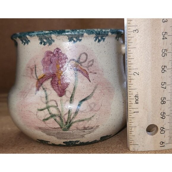 Vintage Country Crafts Pottery Waldenburg Arkansas Iris Flower Creamer Pot - Picture 6 of 6